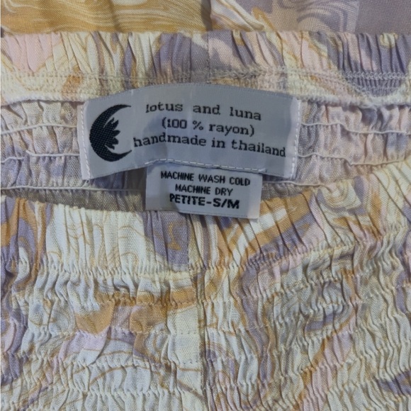 Purple and Cream Lotus and Luna Harem S petite pants NWOT - Picture 5 of 5